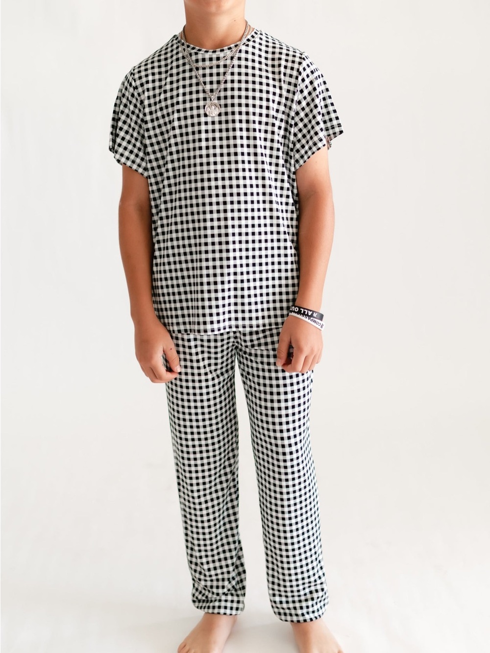 SILKS Youth Jogger Set In Black Gingham